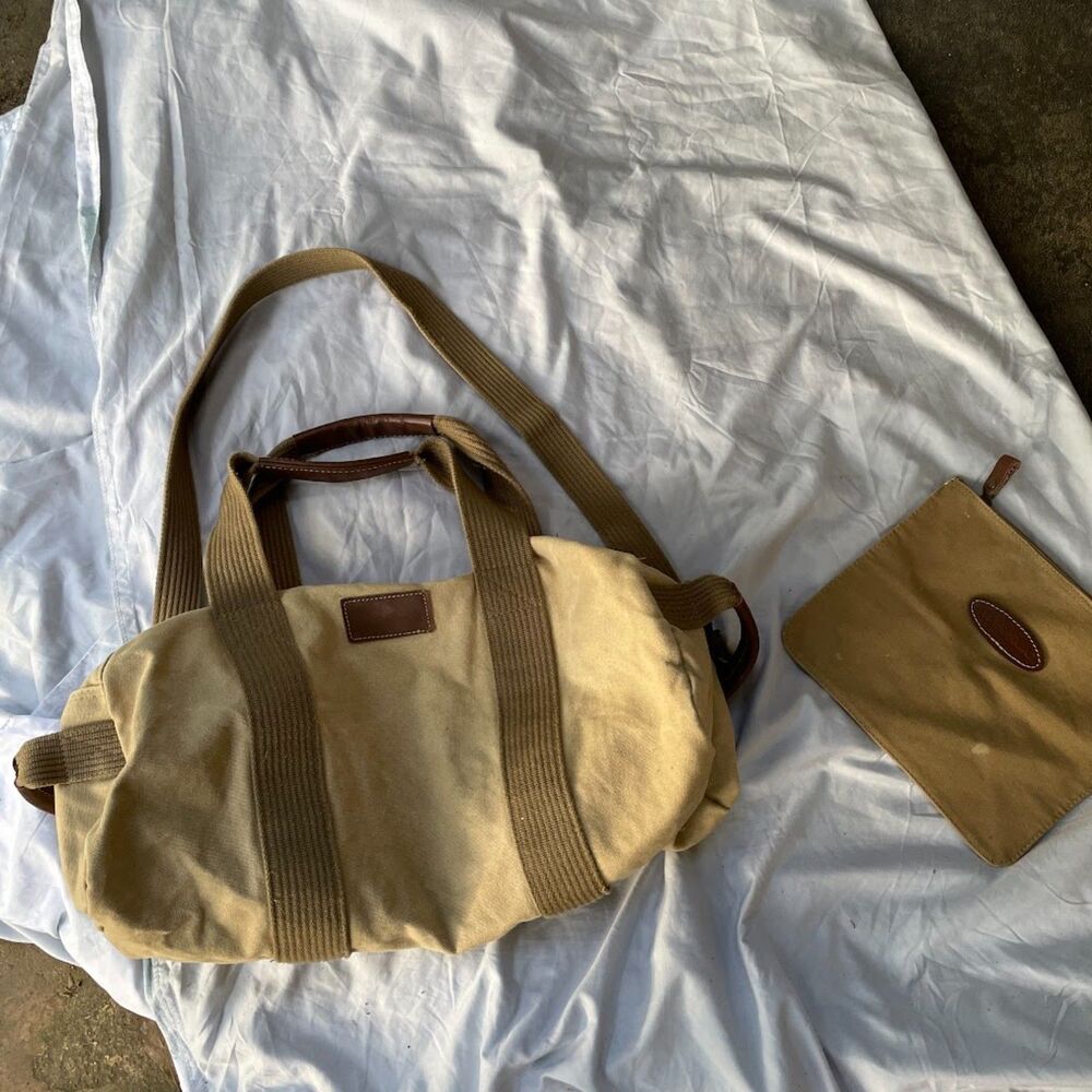 Vintage EDDIE BAUER Canvas Weekender Duffle Bag Toiletry Pouch